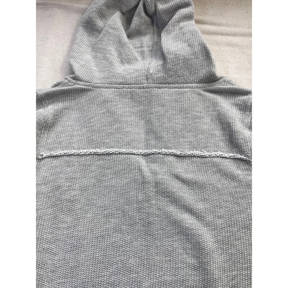 Soft Surroundings Just Beachy Hooded Henley Womens sz S Gray Pullover Top Spring - Picture 9 of 15